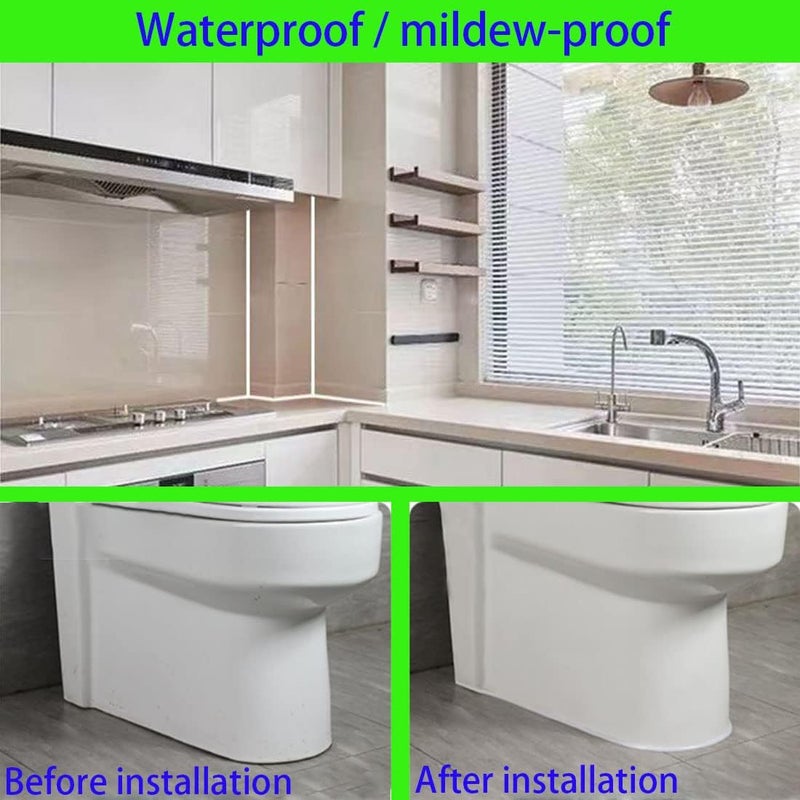 Lcxecnw Flexible Quarter Round Molding Self Adhesive,Peel and Stick Waterproof Molding Trim Caulk Strip for Wall Edge Corner,Ceilings Edge,Cabinet Edge,Tile Countertop Edge,Window Door Frame (White) - Image 5